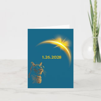 Katze beobachtet die Sonnenfinsternis Gles Lustige Karte