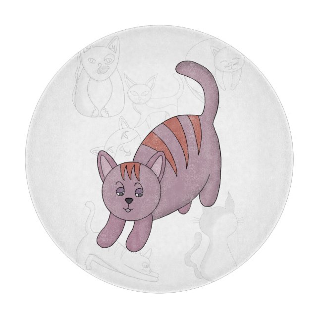 Katze bereit zum Sprung Bettdecke Schneidebrett (Vorderseite)