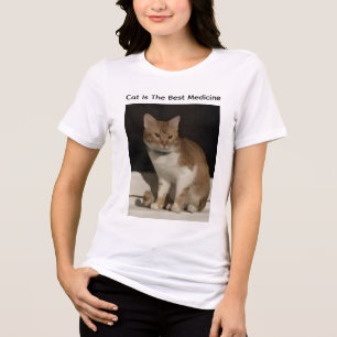 Katze beste Medizin Foto Humor Weiß Tri-Blend Shirt