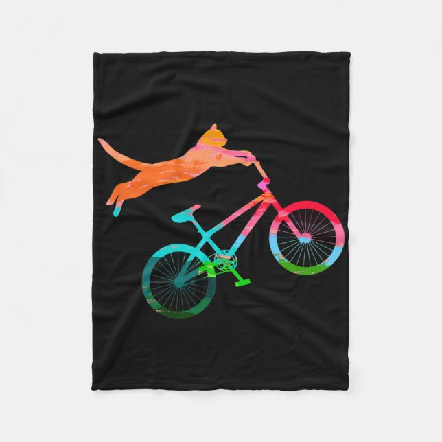 Katze Biker Fahrrad Kitty Mtb Atb Fahrräder Mounta Fleecedecke (Vorderseite)