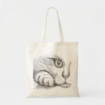 Katze Bleistiftzeichnung Tragetasche