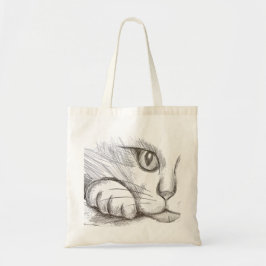 Katze Bleistiftzeichnung Tragetasche