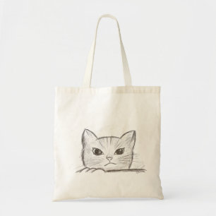 Katze Bleistiftzeichnung Tragetasche