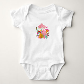 Katze, Blume und Pilzmuster Baby Strampler