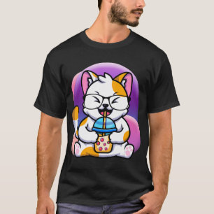 Katze Boba fressen ramen Anime kawaii neko Katze e T-Shirt