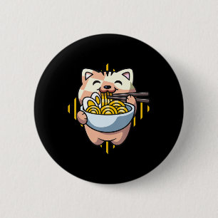 Katze Boba fressen ramen Anime kawaii Neko Katze t Button