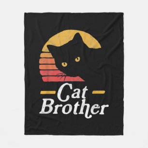 Katze Brother Vintage Retro Geschenk für Katze Lov Fleecedecke