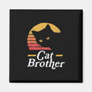 Katze Brother Vintage Retro Geschenk für Katze Lov Magnet