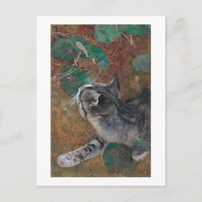 Katze, Bruno Liljefors Postkarte (Vorderseite)