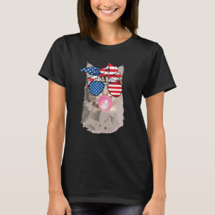 Katze Bubble-Gum 4. Juli 4. Juli Amerikanisch T-Shirt