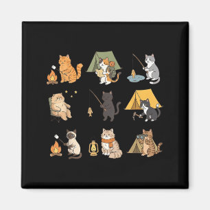 Katze Camng Camper Lustiges Abenteuer Outdoor Wand Magnet