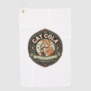 Katze Cola Katze Soda Pop Getränkeetikett Katze Vi Golfhandtuch
