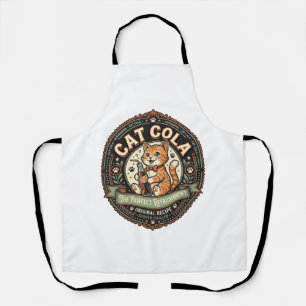 Katze Cola Katze Soda Pop Getränkeetikett Katze Vi Schürze