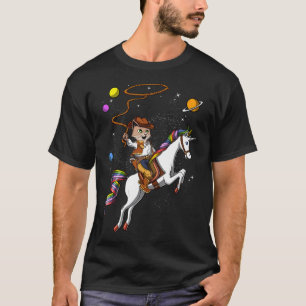 Katze Cowboy Reitet Einhorn T-Shirt
