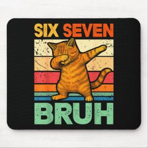 Katze Dabbing Bruh 67 Meme 6 7 Sechs Sieben Mousepad