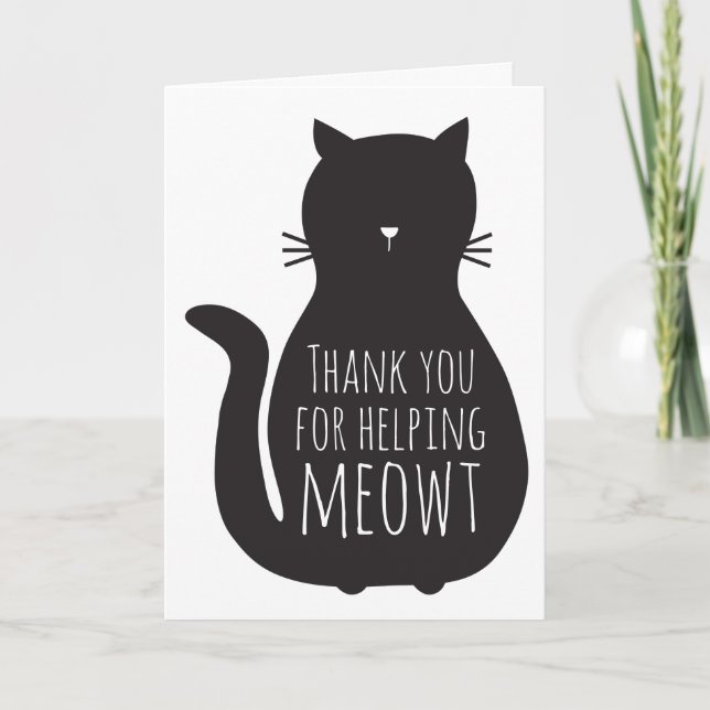 Katze danken Ihnen freiwillige Anerkennung Dankeskarte (Vorderseite)