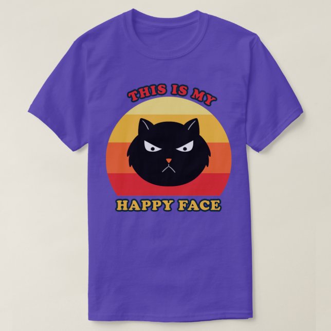 Katze, das ist mein glückliches Gesicht T-Shirt (Design vorne)