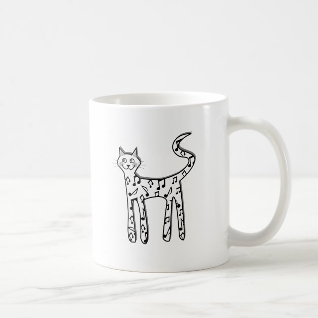 Katze der musikalischen Anmerkung Kaffeetasse (Rechts)