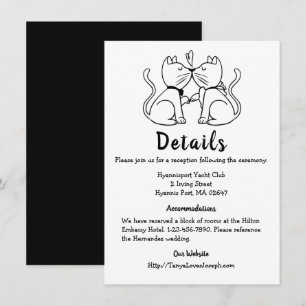 Katze Details Hochzeit Schwarz Weiß Niedliche Katz Einladung