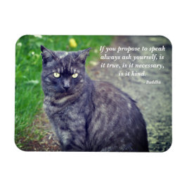Katze, die auf einem Spaziergang Motivierend buddh Magnet