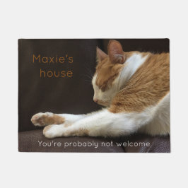 Katze, die auf Sofa schläft Fußmatte