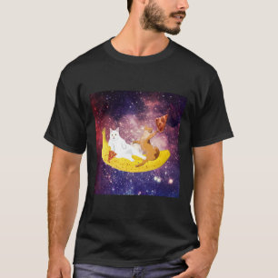 Katze, die Bananen in der Galaxie reiten T-Shirt