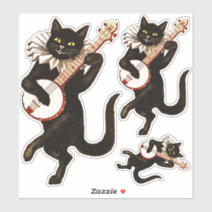 Katze, die Banjo Thunder_Cove spielt Aufkleber