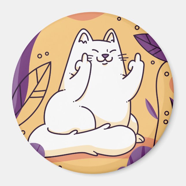 Katze, die den Finger gibt Magnet (Vorne)