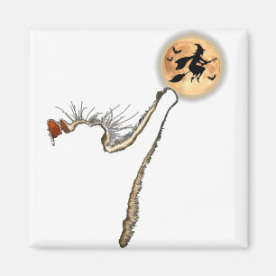 Katze, die den Mond Funny Men Halloween Co Magnet