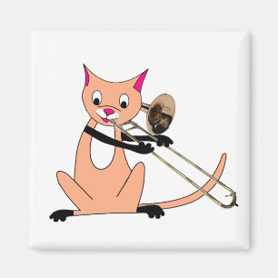 Katze, die den Trombone spielt Magnet