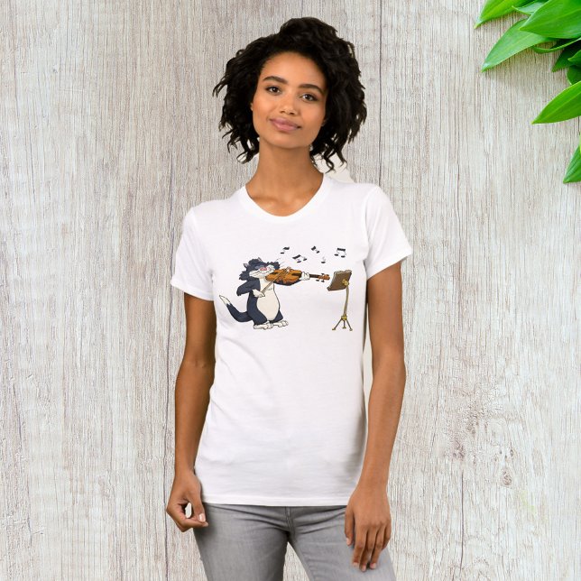 Katze, die Geige spielt T-Shirt (Von Creator hochgeladen)