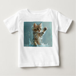 Katze, die im Wasser spielt Baby T-shirt