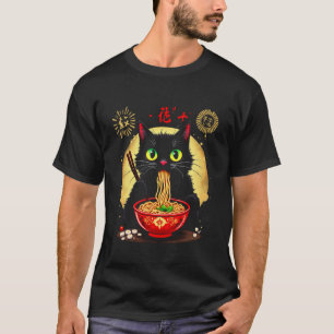 Katze, die Nudeln isst T-Shirt
