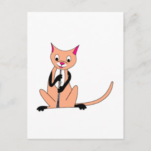 Katze, die Oboe spielt Postkarte