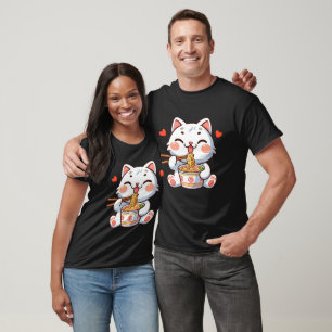 Katze, die Ramen isst T-Shirt