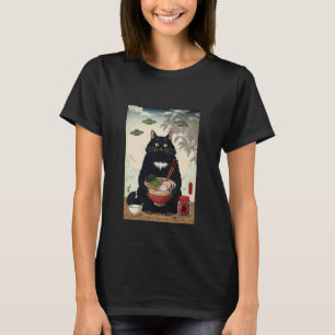 Katze, die Ramen mit UFOs isst, für Frauen, Männer T-Shirt