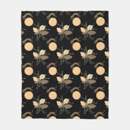Katze, die über den Mond fliegt Fleece Blanket
