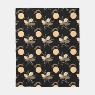 Katze, die über den Mond fliegt Fleece Blanket