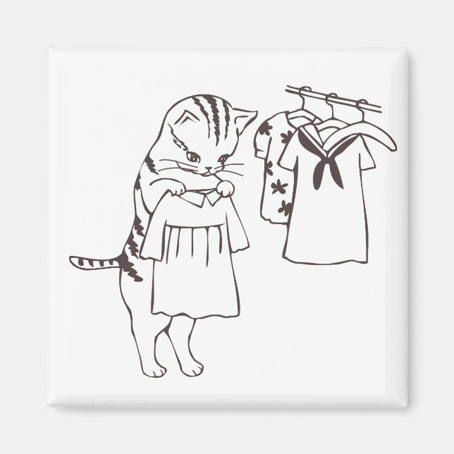 Katze, die Wäsche macht Magnet (Vorne)