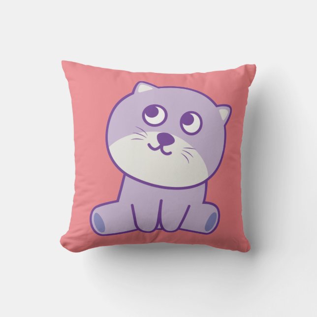 Katze, die zum Himmel schaut Kissen (Vorderseite)
