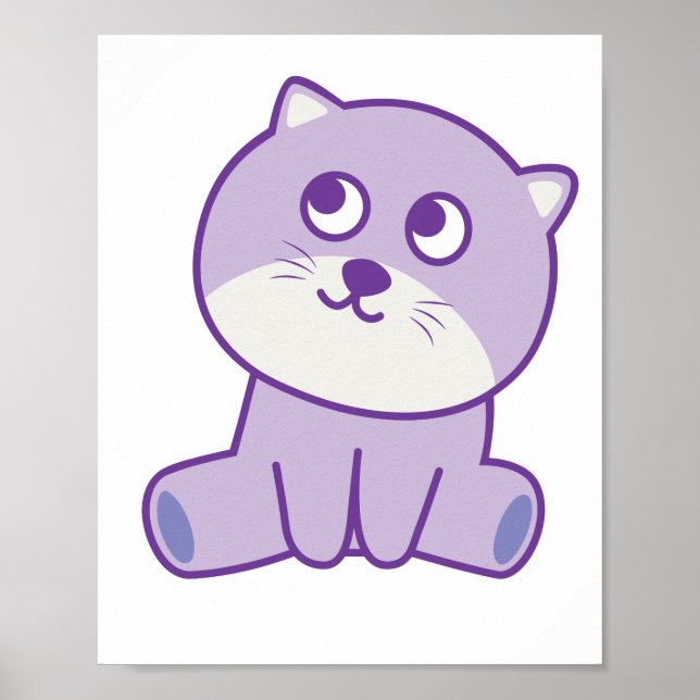 Katze, die zum Himmel schaut Poster (Vorne)