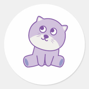 Katze, die zum Himmel schaut Runder Aufkleber