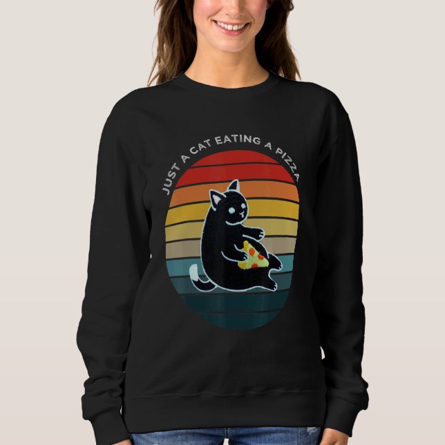 Katze Ei Pepperoni Slice Cat Liebe Pizza Sweatshirt (Vorderseite)