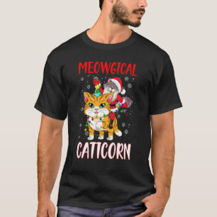 Katze Einhorn Caticorn Katze Weihnachtsmann Weihn T-Shirt