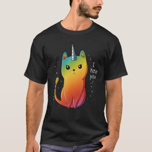 Katze Einhorn Ich hasse dich T-Shirt