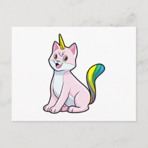 Katze Einhorn Postkarte