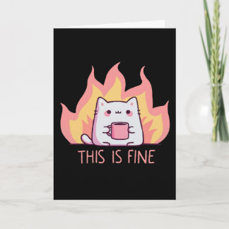Katze Eins Feuer Das Ist In Ordnung Karte