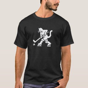 Katze Eishockeyspieler Silhouette Minimal Hockey P T-Shirt