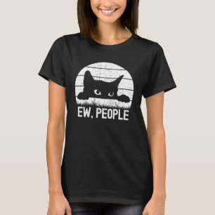 Katze Ekel Menschen Sarkastischer Witz Retro-Stil T-Shirt