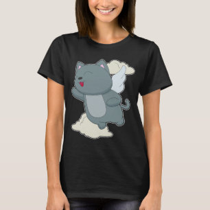Katze Engel Flügel Wolken T-Shirt